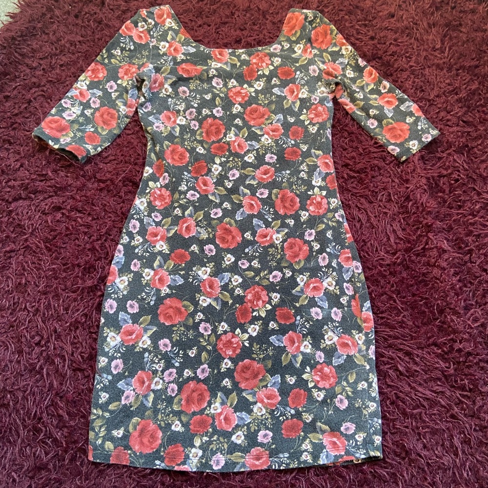 Floral bodycon dress with bandage backing